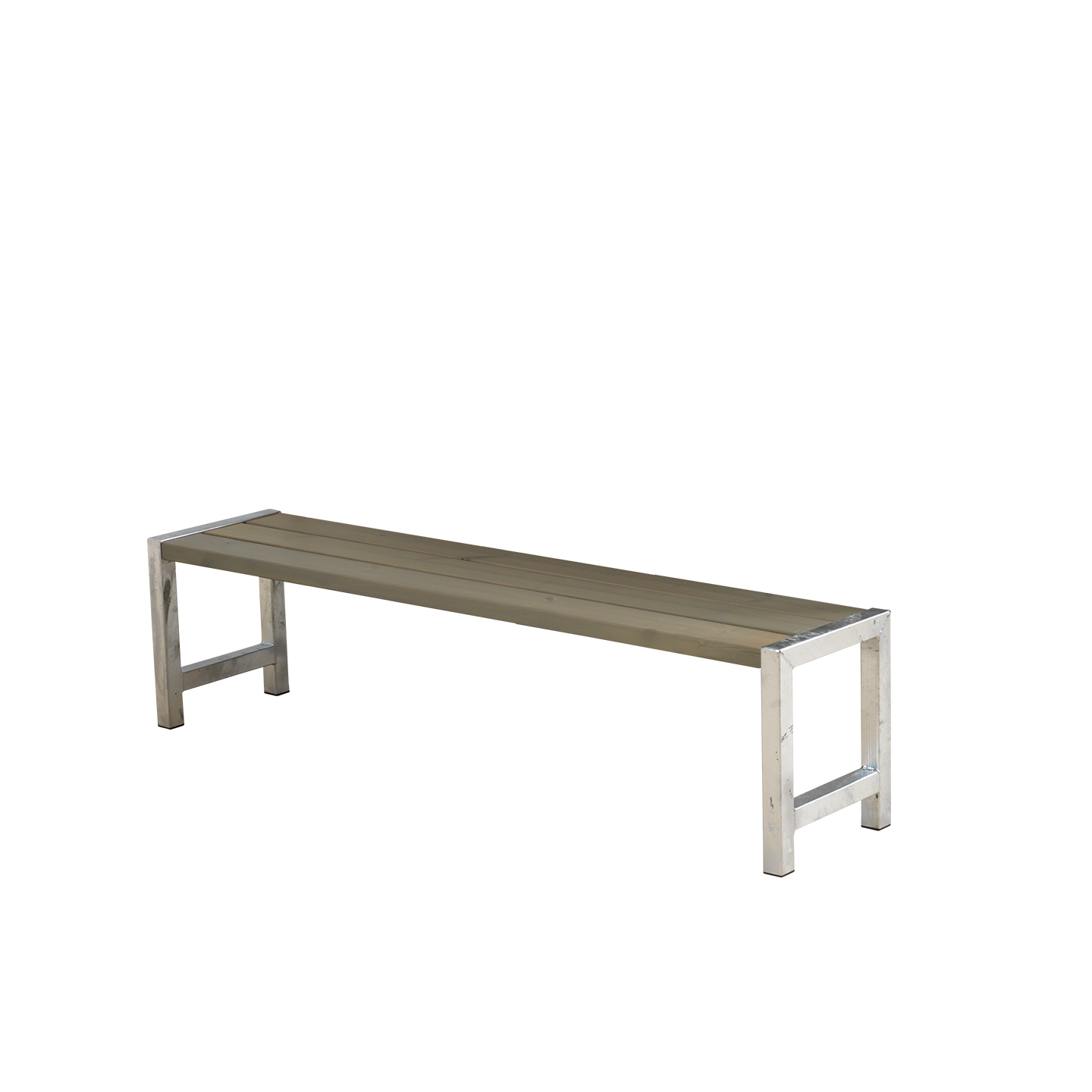 OSLO Gartenbank ohne Rückenlehne, Holz grau