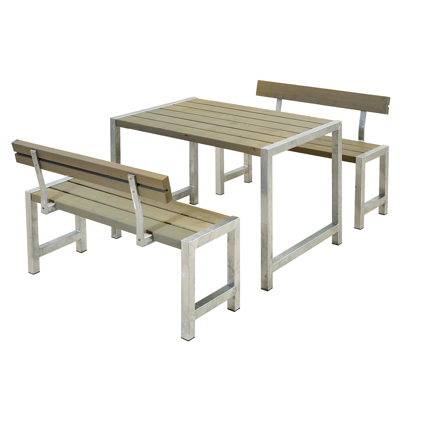 Balkon Sitzgarnitur 127 cm, Massivholz Farbauswahl, mit 2 Rückenlehnen