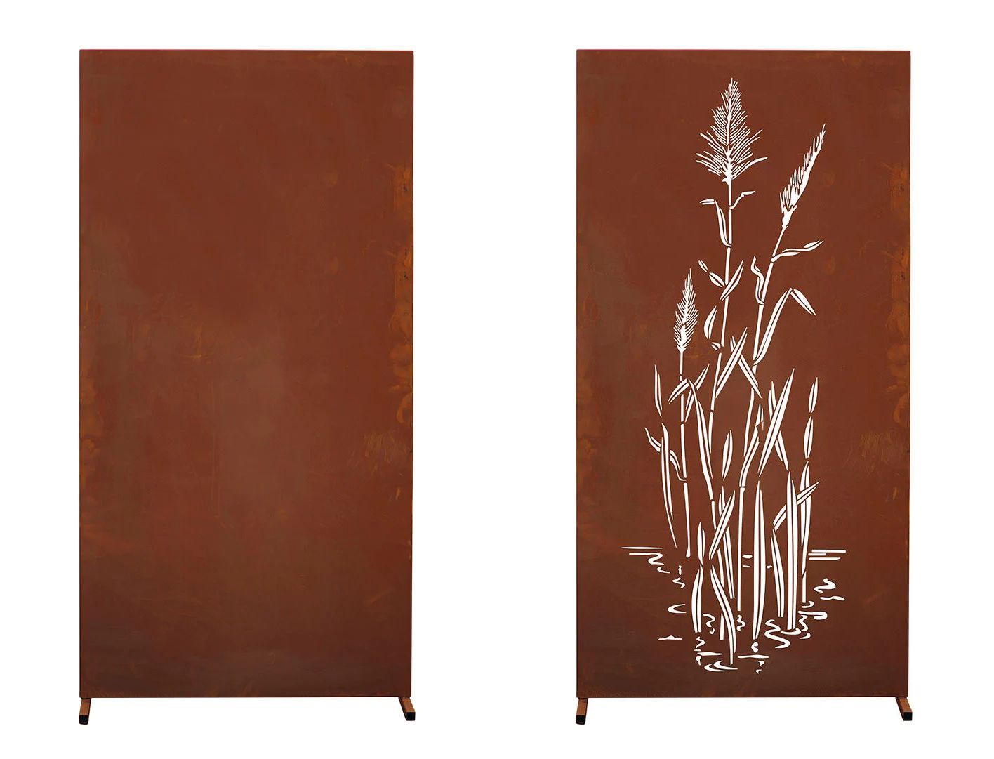 2er-set-sichstchutz-wand-metall-edelrost 2er-set-sichstchutz-wand-metall-edelrost