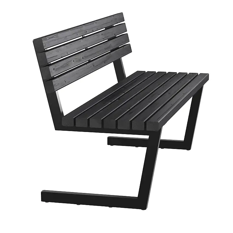 LOFT Schwarzes Design Gartensofa, 150 cm breit