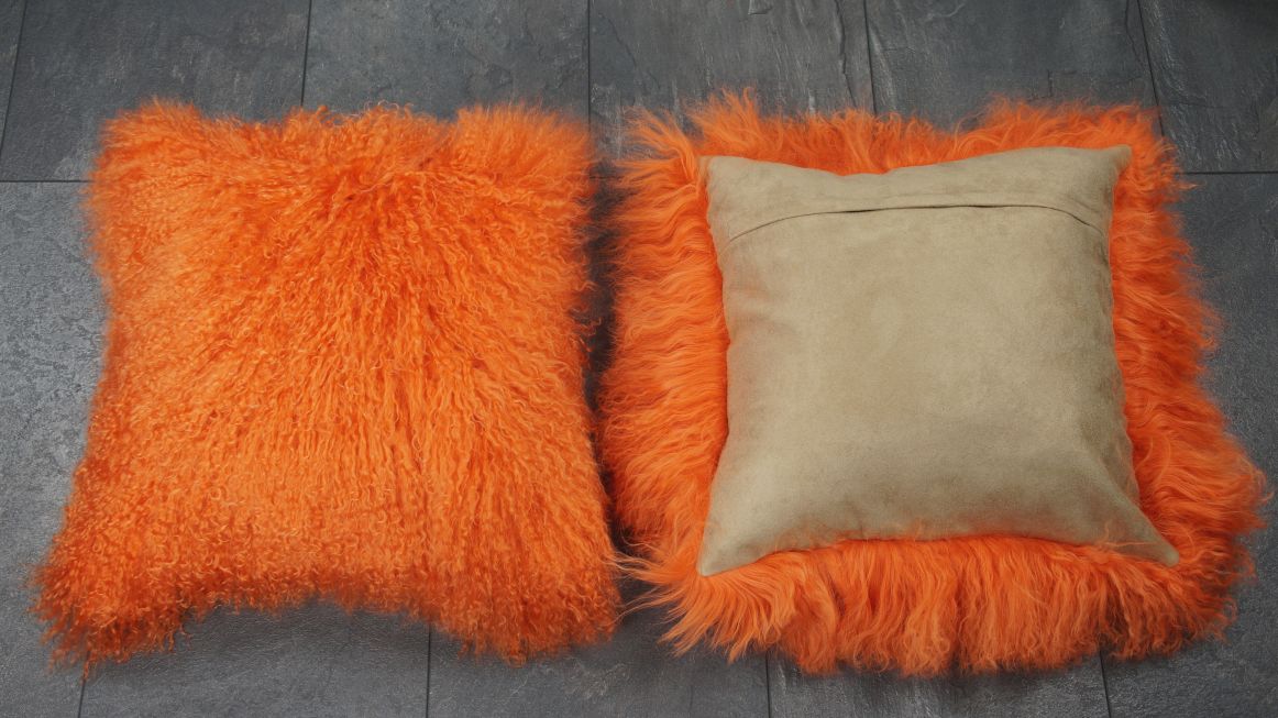 tibetlamm-fell-kissen-kissenhlle-tibetlammfell-kuschelig-orange