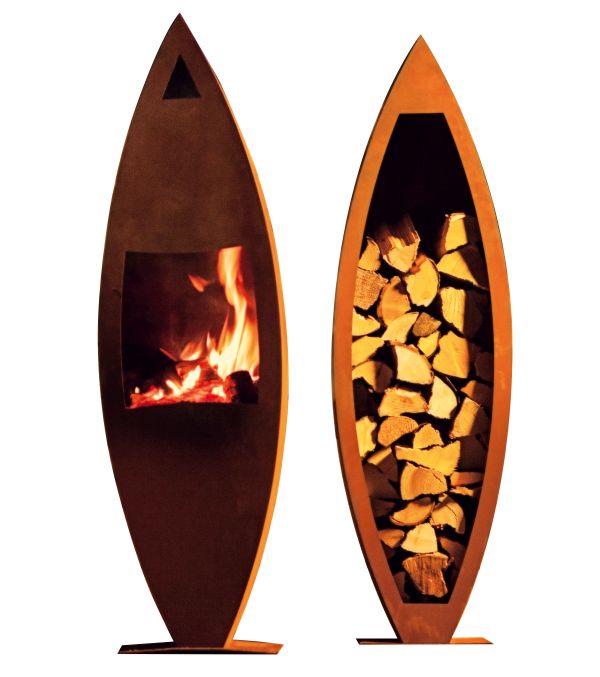 terrasssenkamin-gartenofen-holzlege-oval-corten-rostig-feuerstelle-2teilig terrasssenkamin-gartenofen-holzlege-oval-corten-rostig-feuerstelle-2teilig