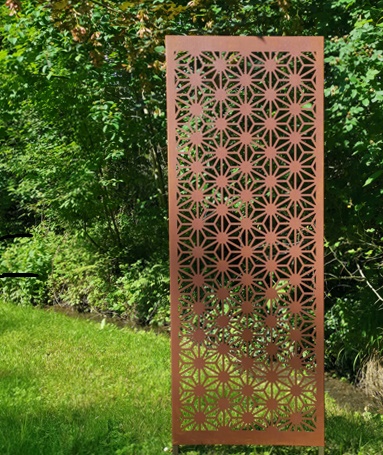 sichtschutz-element-asanoha-garten-rostoptik