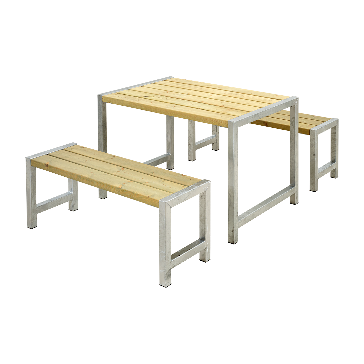 Balkon Sitzgarnitur 127 cm, Massivholz Farbauswahl, Tisch und 2 Bänke