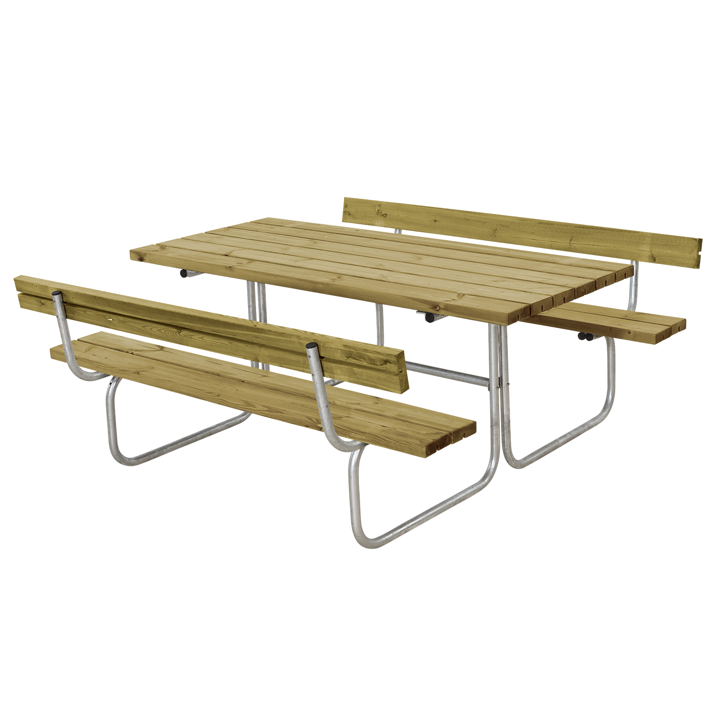 CLASSIQUE Outdoor-Sitzgruppe mit 2 Rückenlehnen, Massivholz in verschiedenen Farben