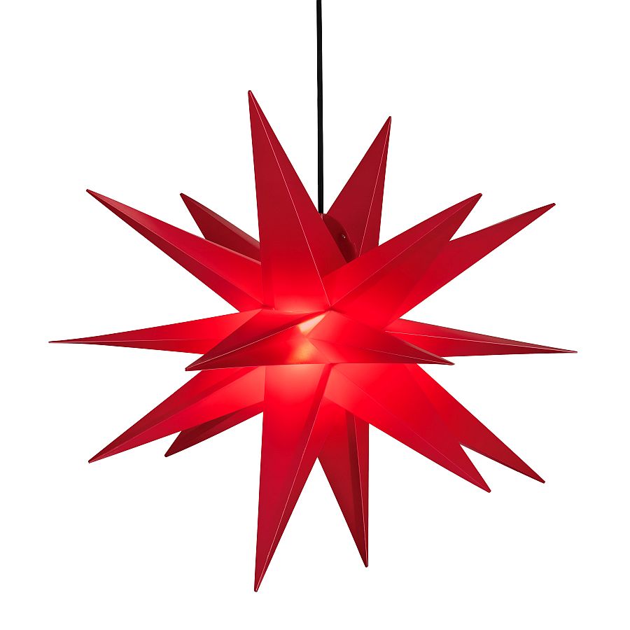 Roter 3D Leuchtstern ⌀ 65 cm hängend für Außen Roter 3D Leuchtstern ⌀ 65 cm hängend für Außen