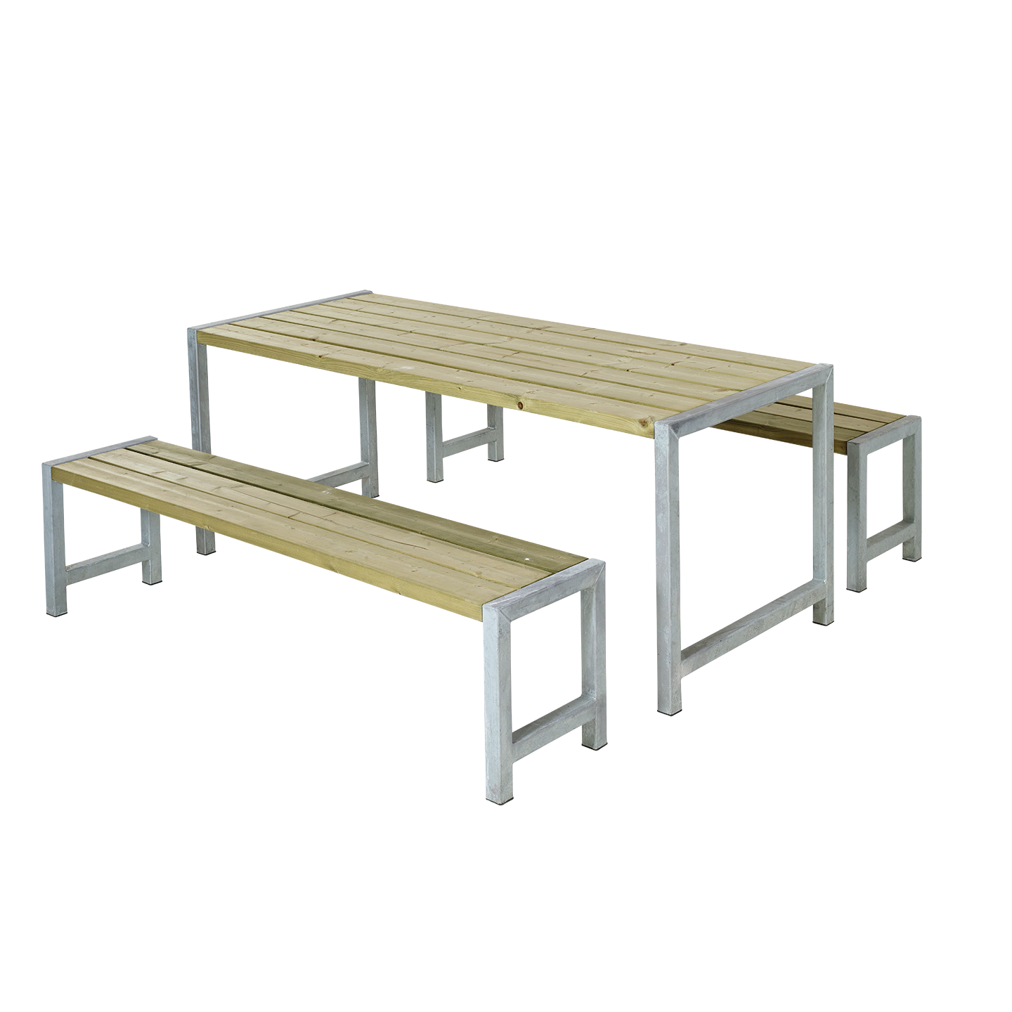 OSLO Outdoor-Sitzgruppe Holz natur, Tisch und 2 Bänke