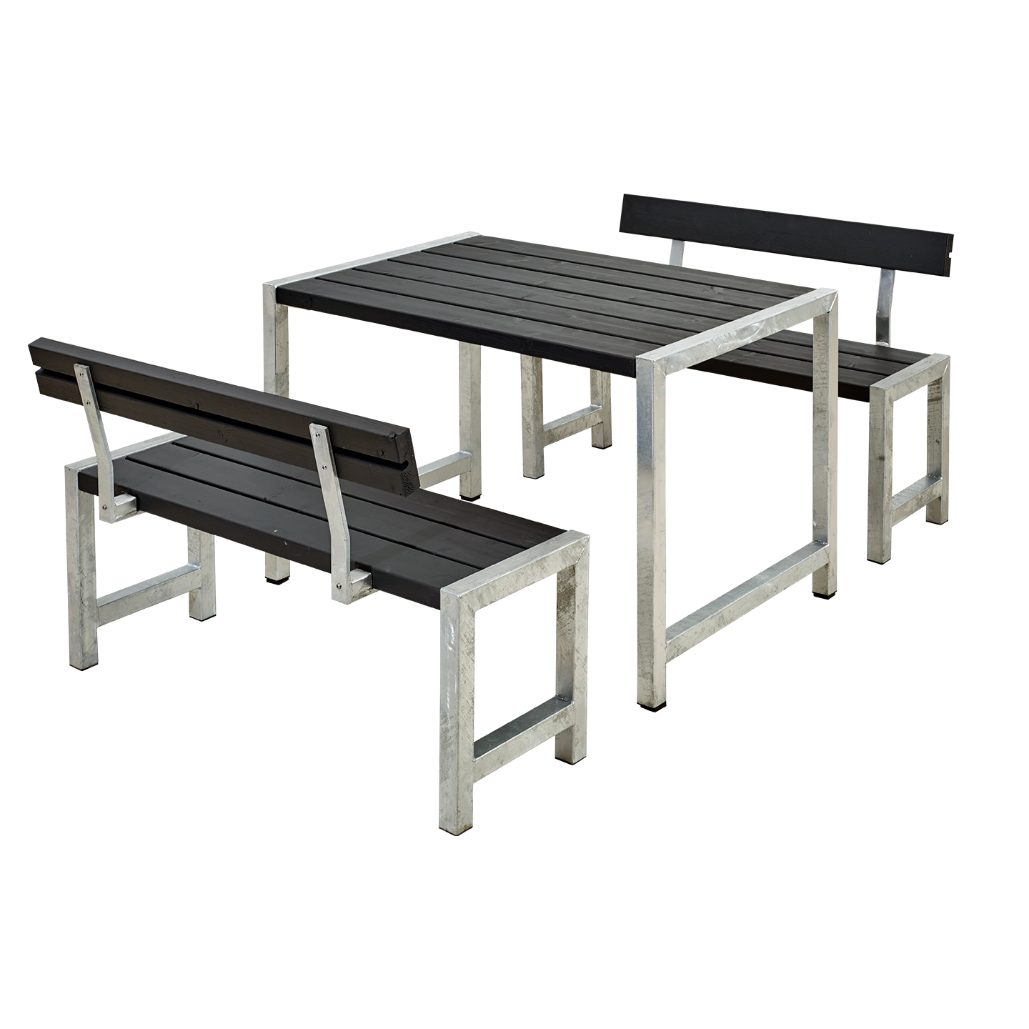 Balkon Sitzgarnitur 127 cm, Massivholz Farbauswahl, mit 2 Rückenlehnen