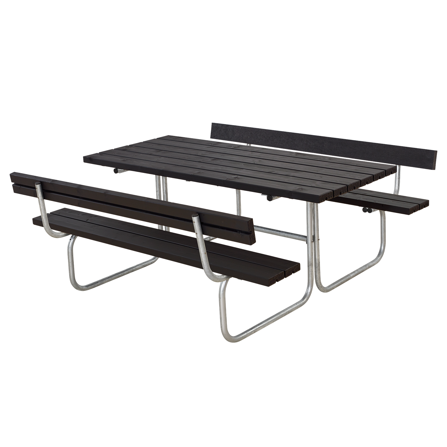 CLASSIQUE Outdoor-Sitzgruppe mit 2 Rückenlehnen, Massivholz in verschiedenen Farben