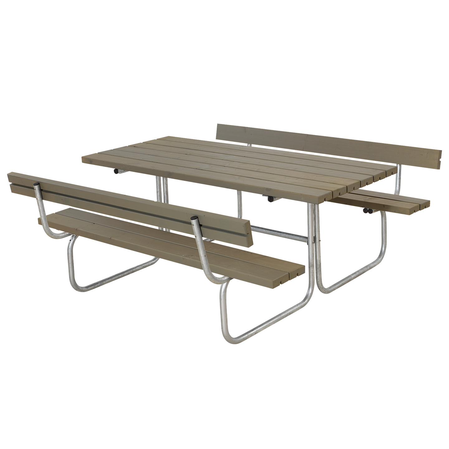 CLASSIQUE Outdoor-Sitzgruppe mit 2 Rückenlehnen, Holz graubraun(RAL 7023)