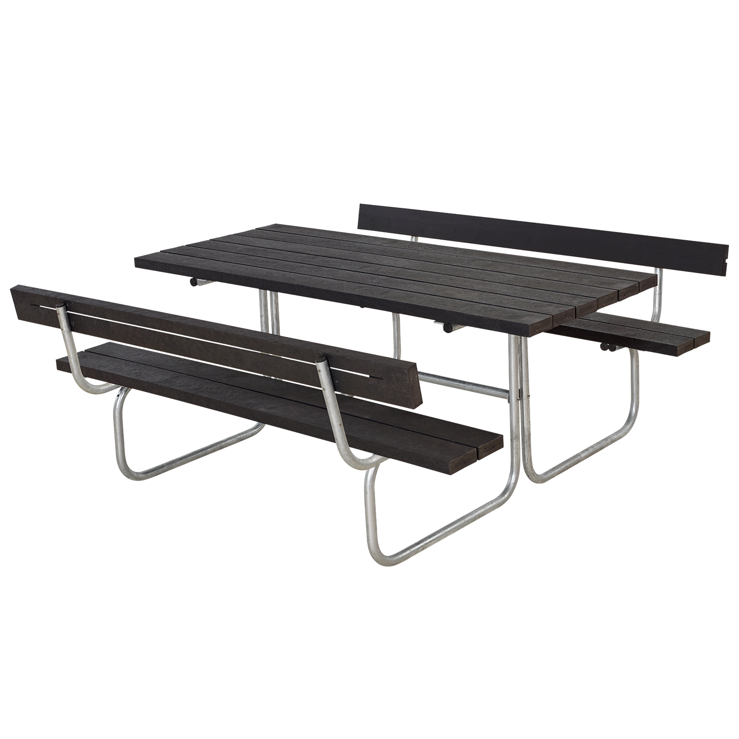 CLASSIQUE Outdoor-Sitzgruppe, RePlast schwarz, mit 2 Rückenlehnen