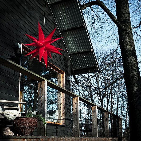 Roter XXL-Leuchtstern für außen, 100 cm, mit Stromkabel Roter XXL-Leuchtstern für außen, 100 cm, mit Stromkabel