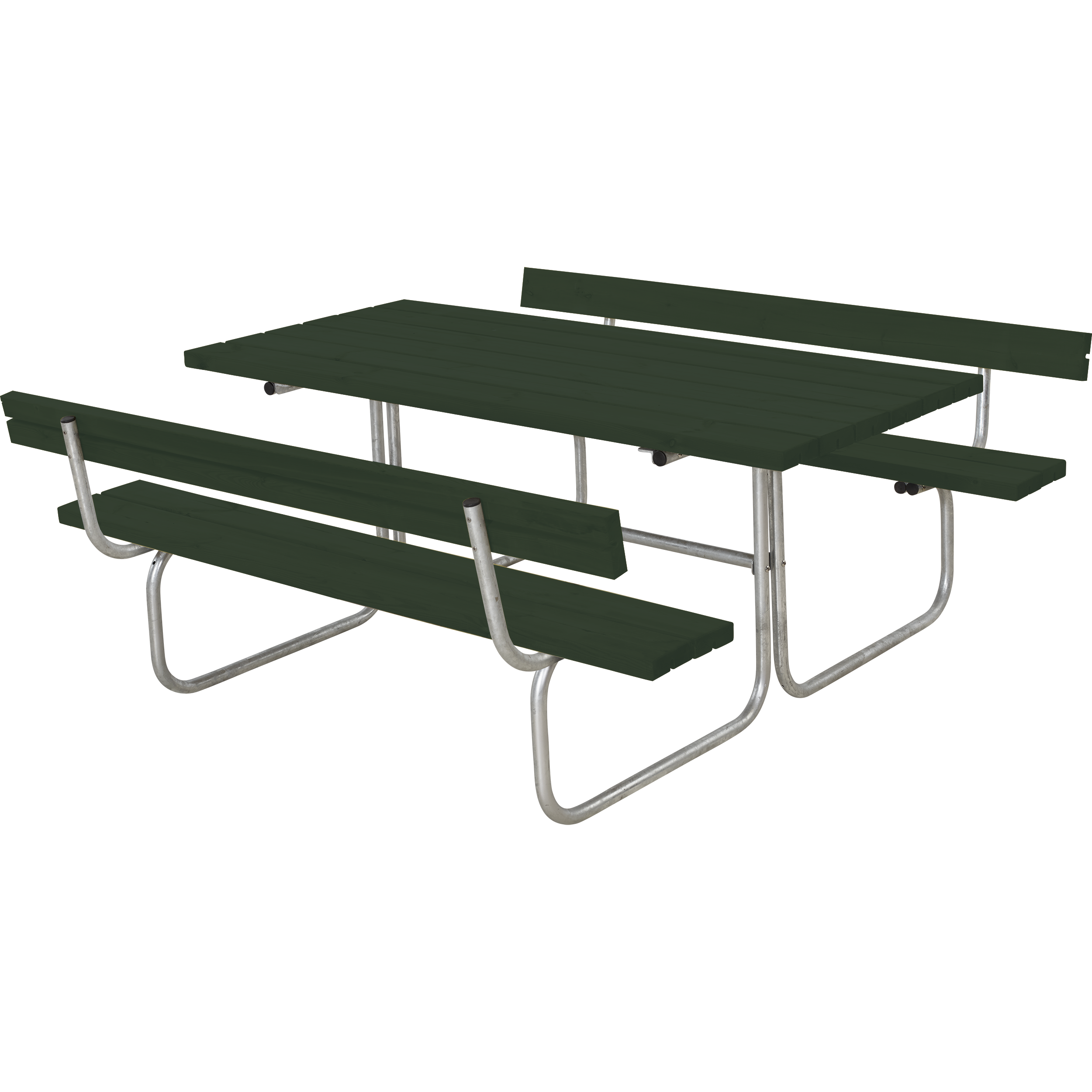 CLASSIQUE Outdoor-Sitzgruppe mit 2 Rückenlehnen, Holz grün (RAL 6009)