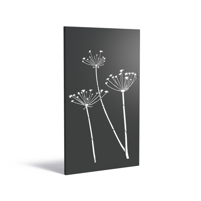 sichtschutz-element-metall-grau-anthrazit-pusteblume sichtschutz-element-metall-grau-anthrazit-pusteblume