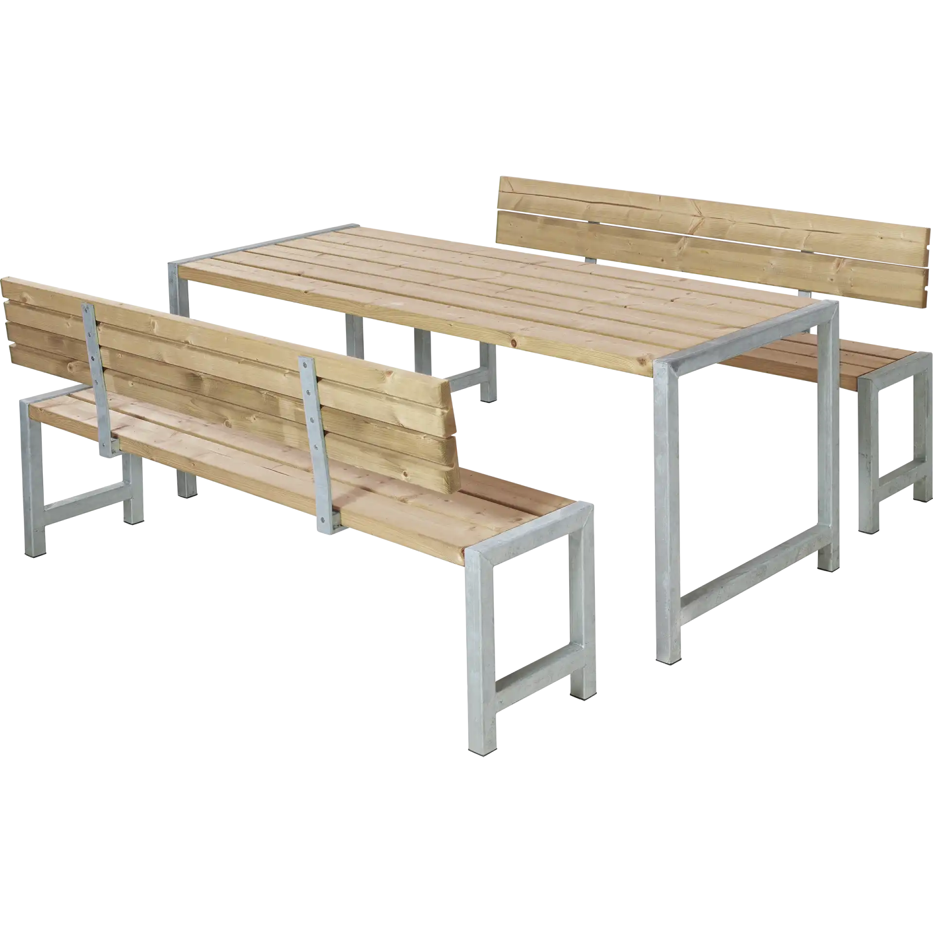 OSLO Outdoor-Sitzgruppe ThermoWood®, Tisch + 2 Bänke + 2 Rückenlehnen