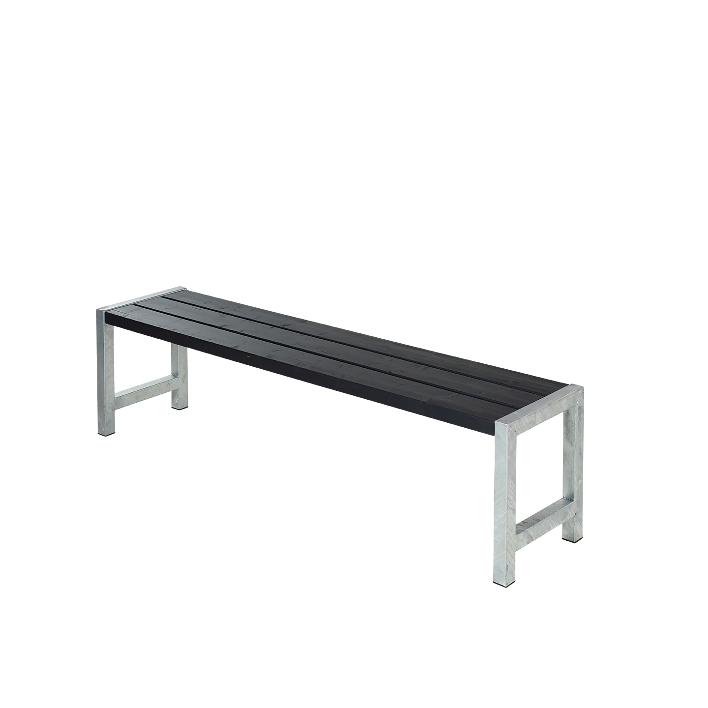 OSLO Gartenbank ohne Rückenlehne, Holz schwarz