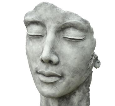 Gesicht Frau in Betonoptik, groß oder klein, Gartenskulptur 
