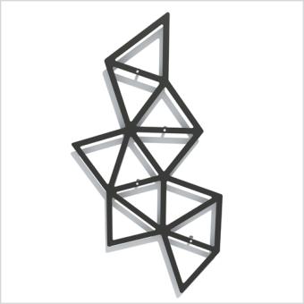 Pyramid Wandspalier aus schwarzem Metall 