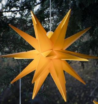 3D-Leucht-Stern gelb,  Ø 60 cm, LED, mit 7m Kabel, inkl. Timer 