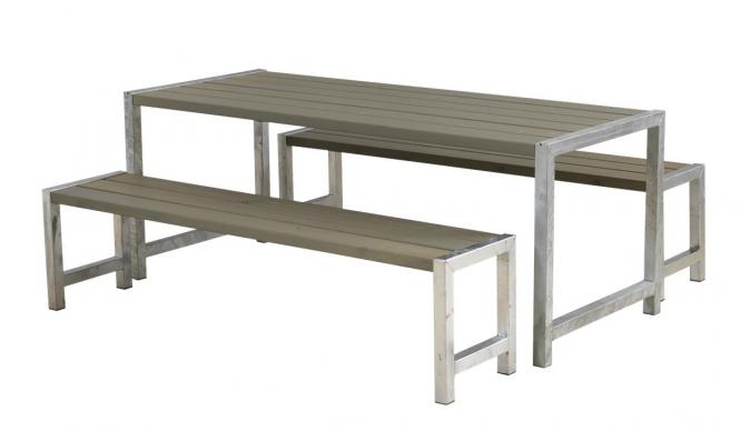 Garten im Quadrat | Moderne Outdoor-Sitzgarnitur Planken, Holz massiv