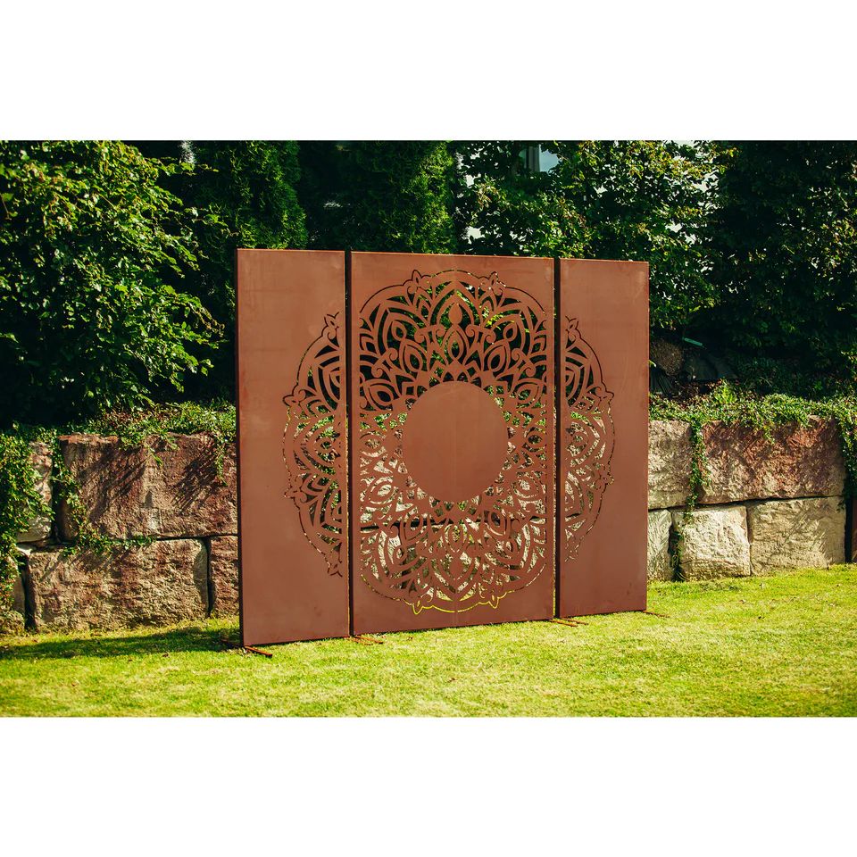 Luxus Sichtschutz Edelrost 180x200 Ebenbild